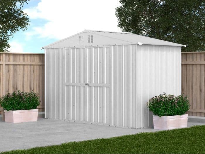 Box attrezzi casetta giardino in Acciaio Zincato 327x155cm x h2.15m - 114KG - 5.06mq - BIANCO in Capanni CarrelloDigitale.it - Seclì, commercioVirtuoso.it