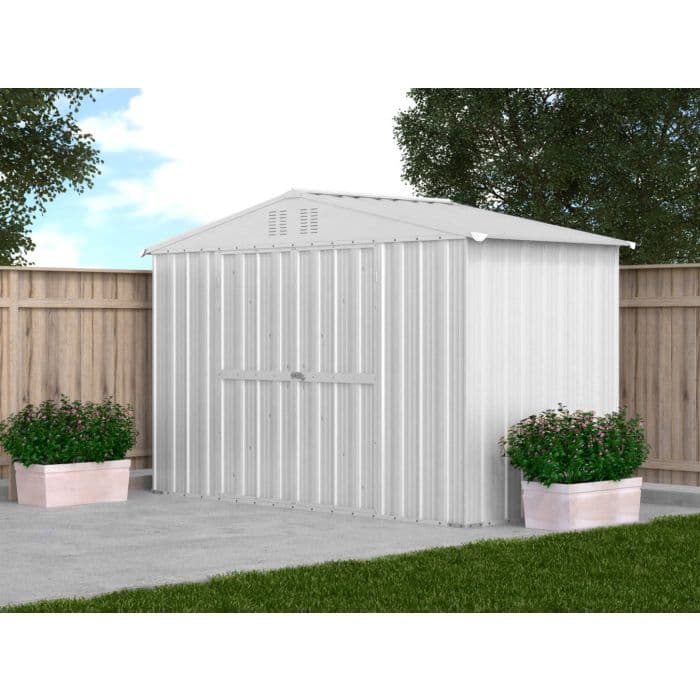 Box attrezzi casetta giardino in Acciaio Zincato 327x155cm x h2.15m - 114KG - 5.06mq - BIANCO in Capanni CarrelloDigitale.it - Seclì, commercioVirtuoso.it