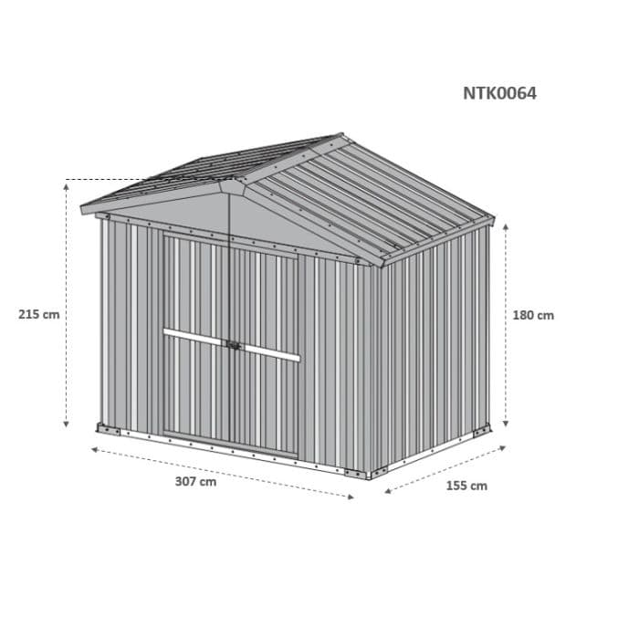 Box attrezzi casetta giardino in Acciaio Zincato 327x155cm x h2.15m - 114KG - 5.06mq - BIANCO in Capanni CarrelloDigitale.it - Seclì, commercioVirtuoso.it