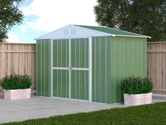Box attrezzi casetta lamiera giardino in Acciaio Zincato 327x155cm x h2.15m - 114KG - 5.06mq - VERDE in Capanni CarrelloDigitale.it - Seclì, commercioVirtuoso.it