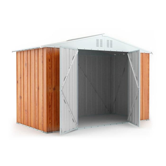 Box in lamiera casetta attrezzi giardino Acciaio Zincato 327x155cm x h2.15m - 114KG - 5.06mq - LEGNO in Capanni CarrelloDigitale.it - Seclì, commercioVirtuoso.it