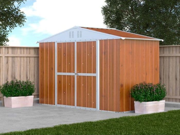 Box in lamiera casetta attrezzi giardino Acciaio Zincato 327x155cm x h2.15m - 114KG - 5.06mq - LEGNO in Capanni CarrelloDigitale.it - Seclì, commercioVirtuoso.it