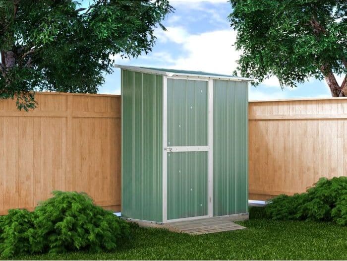 Box per esterno casetta da giardino in lamiera di acciaio 155x100cm x h 192cm - 50kg - 1,55mq - VERDE in Capanni CarrelloDigitale.it - Seclì, commercioVirtuoso.it