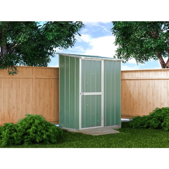 Box per esterno casetta da giardino in lamiera di acciaio 155x100cm x h 192cm - 50kg - 1,55mq - VERDE in Capanni CarrelloDigitale.it - Seclì, commercioVirtuoso.it