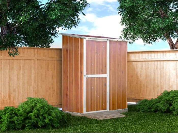 Casetta da giardino in lamiera zincata box acciaio 155x100cm x h 192cm - 50kg - 1,55mq - LEGNO in Capanni CarrelloDigitale.it - Seclì, commercioVirtuoso.it