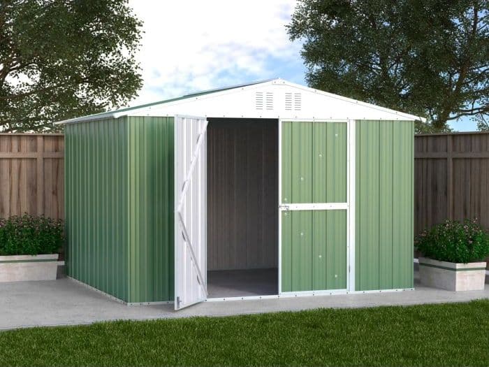 Casetta acciaio da giardino in lamiera zincata 327x269cm x h 215cm - 132 kg - 8,80mq VERDE in Capanni CarrelloDigitale.it - Seclì, commercioVirtuoso.it