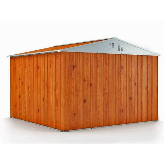Deposito attrezzi box acciaio capanno lamiera zincata 327x269cm x h 215cm - 132 kg - 8,80mq LEGNO in Capanni CarrelloDigitale.it - Seclì, commercioVirtuoso.it