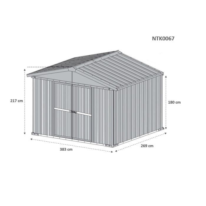 Box deposito garage giardino in lamiera zincata 403x269cm x h 215cm - 149kg - 10,84mq VERDE in Capanni CarrelloDigitale.it - Seclì, commercioVirtuoso.it