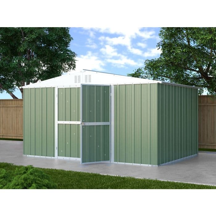 Box deposito garage giardino in lamiera zincata 403x269cm x h 215cm - 149kg - 10,84mq VERDE in Capanni CarrelloDigitale.it - Seclì, commercioVirtuoso.it