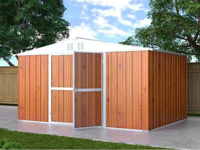 Capanno per esterno box in acciaio casetta da giardino 403x269cm x h 215cm - 149kg - 10,84mq LEGNO in Capanni CarrelloDigitale.it - Seclì, commercioVirtuoso.it