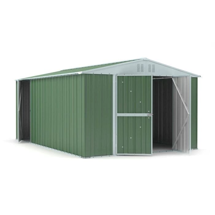 Box giardino in acciaio deposito attrezzi utensili capanno in lamiera zincata 327x459cm x h 215cm - 201 kg - 15,01 mq VERDE in Capanni CarrelloDigitale.it - Seclì, commercioVirtuoso.it