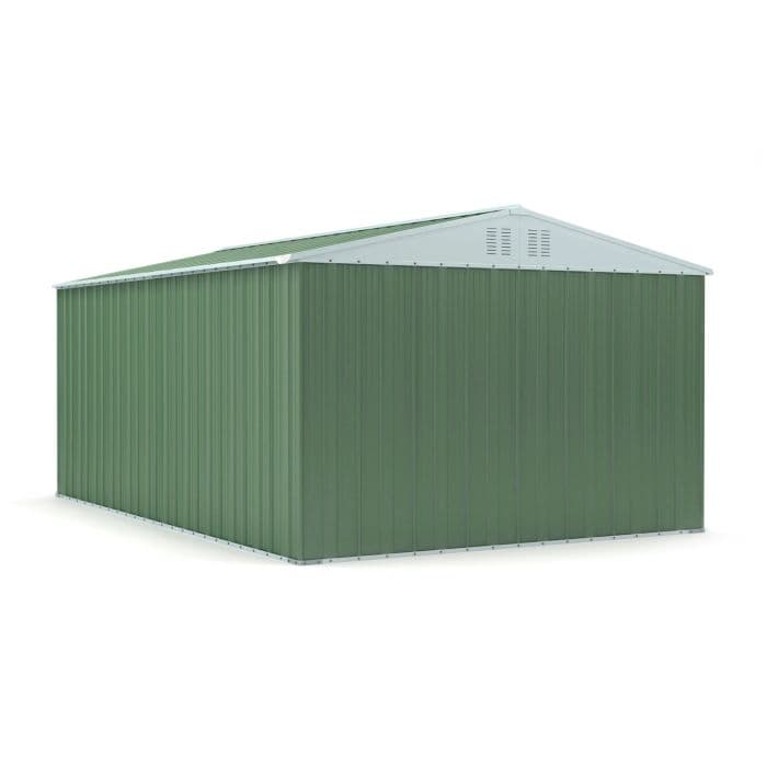 Box giardino in acciaio deposito attrezzi utensili capanno in lamiera zincata 327x459cm x h 215cm - 201 kg - 15,01 mq VERDE in Capanni CarrelloDigitale.it - Seclì, commercioVirtuoso.it