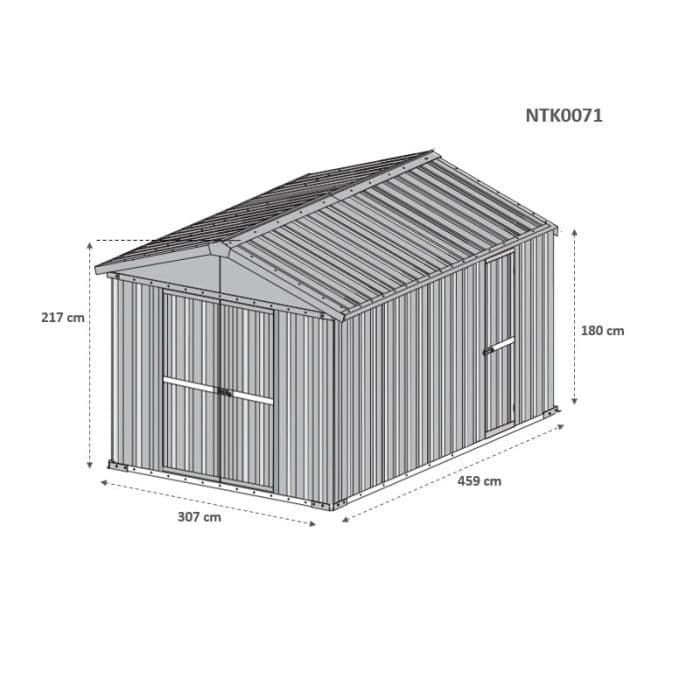 Box giardino in acciaio deposito attrezzi utensili capanno in lamiera zincata 327x459cm x h 215cm - 201 kg - 15,01 mq VERDE in Capanni CarrelloDigitale.it - Seclì, commercioVirtuoso.it