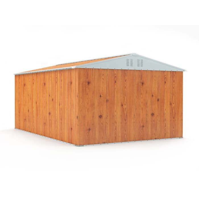 Box deposito attrezzi utensili doppia porta capanno deposito in lamiera zincata 327x459cm x h 215cm - 201 kg - 15,01 mq LEGNO in Capanni CarrelloDigitale.it - Seclì, commercioVirtuoso.it