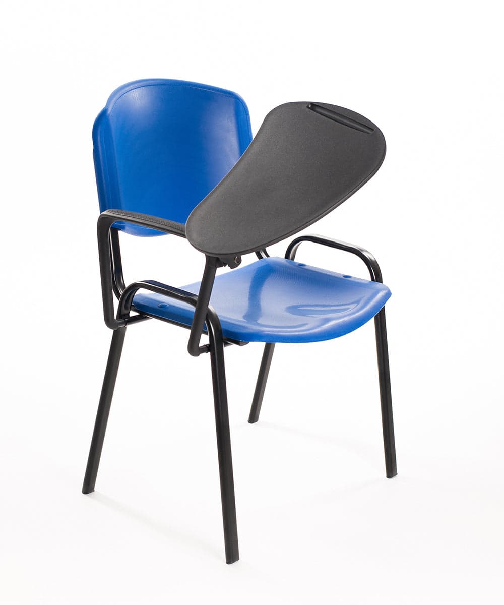 Set di 6 sedie impilabili in plastica blu con Ribaltina scrittoio tavoletta per sala conferenza meeting e convegni in Sedie per sale riunioni CarrelloDigitale.it - Seclì, commercioVirtuoso.it