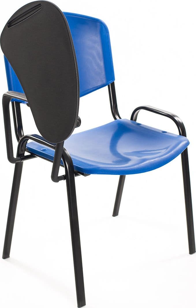 Set di 6 sedie impilabili in plastica blu con Ribaltina scrittoio tavoletta per sala conferenza meeting e convegni in Sedie per sale riunioni CarrelloDigitale.it - Seclì, commercioVirtuoso.it