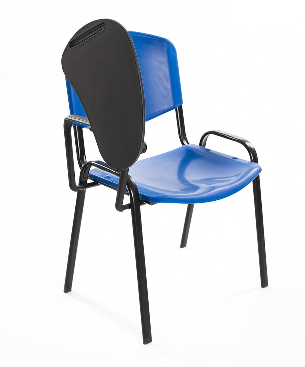 Set di 6 sedie impilabili in plastica blu con Ribaltina scrittoio tavoletta per sala conferenza meeting e convegni in Sedie per sale riunioni CarrelloDigitale.it - Seclì, commercioVirtuoso.it
