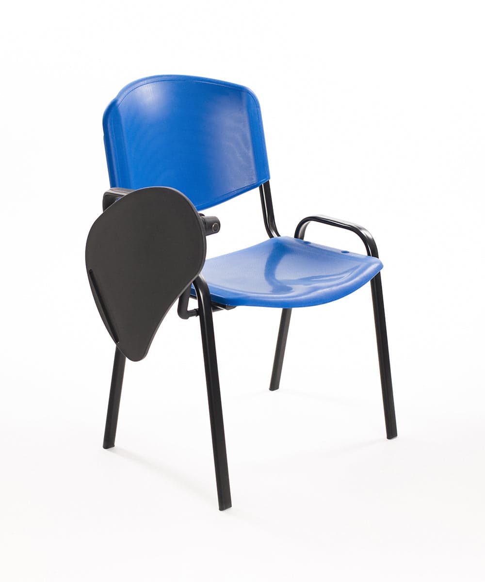 Set di 6 sedie impilabili in plastica blu con Ribaltina scrittoio tavoletta per sala conferenza meeting e convegni in Sedie per sale riunioni CarrelloDigitale.it - Seclì, commercioVirtuoso.it