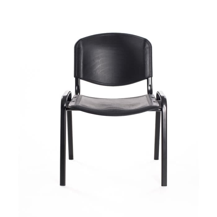 Set di 6 sedie per sala attesa ufficio studio conferenze riunione ospite impilabili in plastica nera in Sedie per sale riunioni CarrelloDigitale.it - Seclì, commercioVirtuoso.it