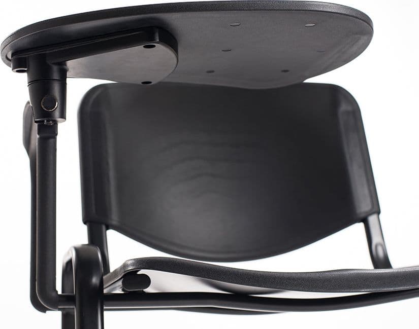 Set di 6 sedie impilabili in plastica nera con Ribaltina scrittoio tavoletta per sala conferenza meeting e convegni in Sedie per sale riunioni CarrelloDigitale.it - Seclì, commercioVirtuoso.it