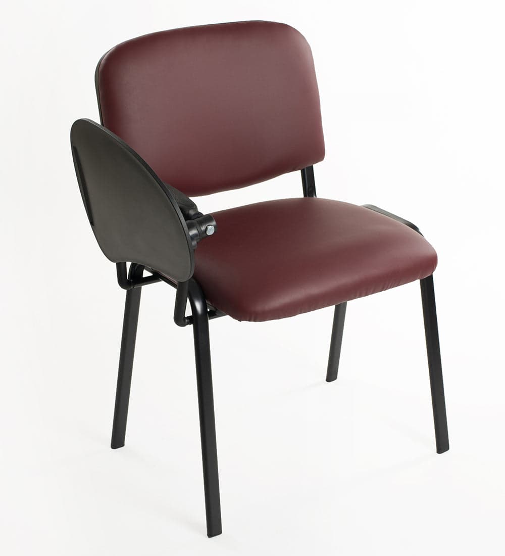 Set di 6 sedie impilabili in Ecopelle Bordeaux con Ribaltina scrittoio tavoletta per studio sala conferenza convegni in Sedie per sale riunioni CarrelloDigitale.it - Seclì, commercioVirtuoso.it