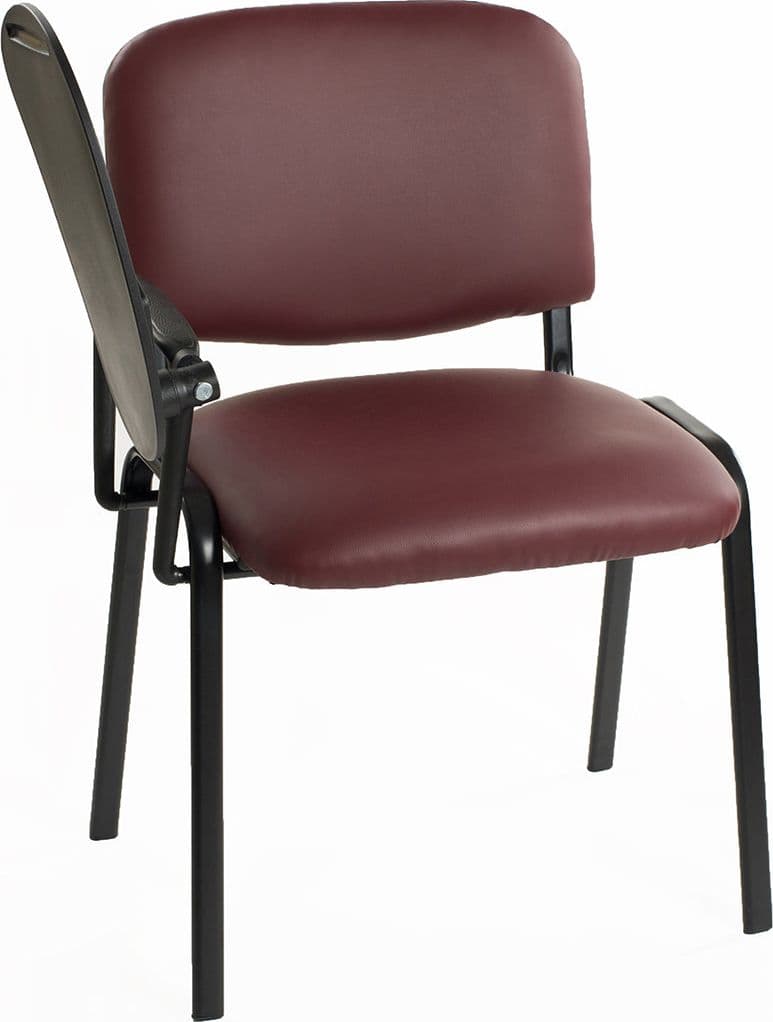 Set di 6 sedie impilabili in Ecopelle Bordeaux con Ribaltina scrittoio tavoletta per studio sala conferenza convegni in Sedie per sale riunioni CarrelloDigitale.it - Seclì, commercioVirtuoso.it
