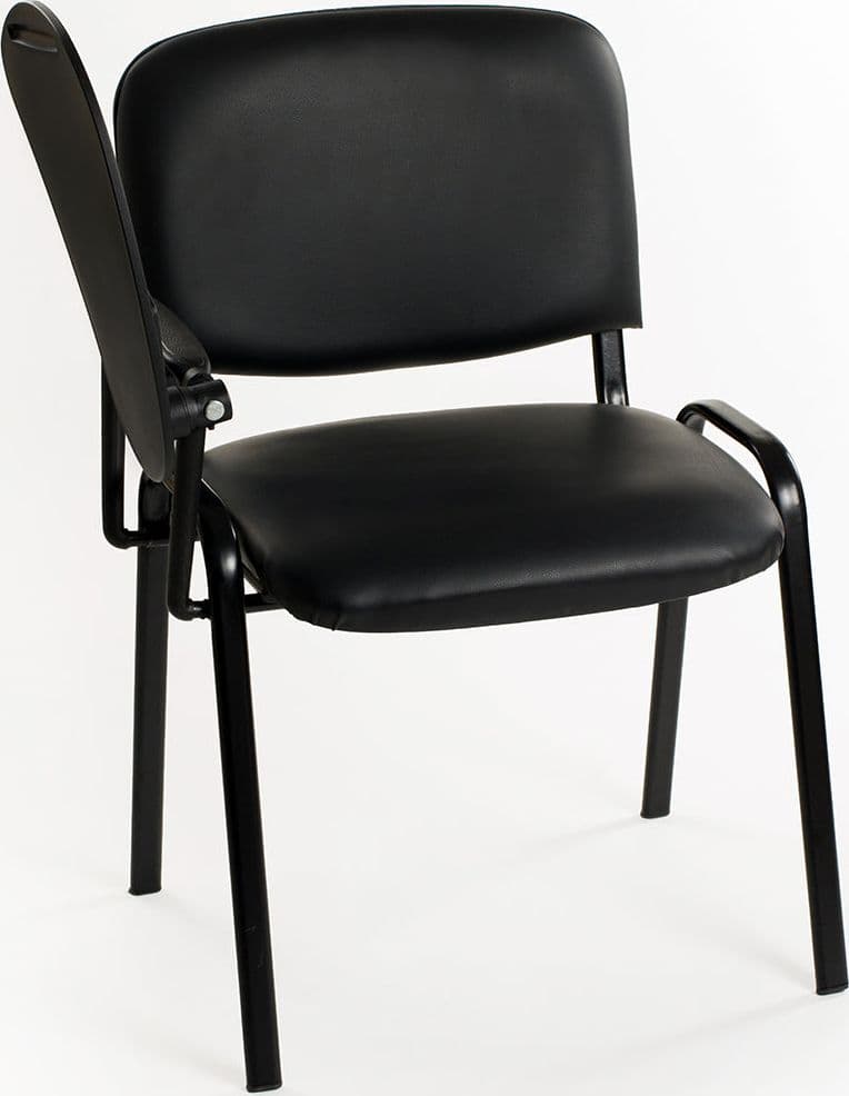 Set di 6 sedie impilabili in Ecopelle Nera con Ribaltina scrittoio tavoletta per studio sala conferenza convegni in Sedie per sale riunioni CarrelloDigitale.it - Seclì, commercioVirtuoso.it