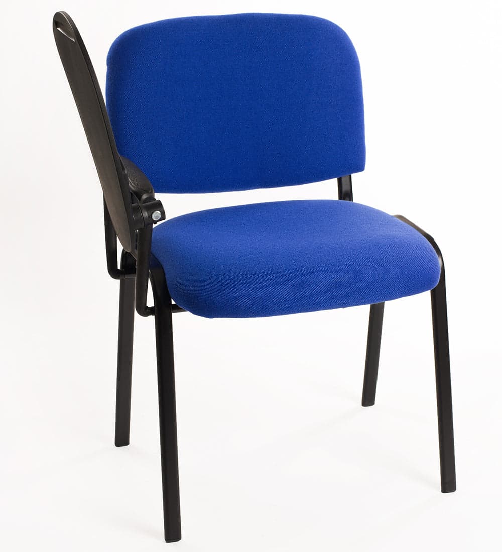 Set di 6 sedie Impilabili in Tessuto Blu con Ribaltina scrittoio tavoletta per studio sala conferenza convegni in Sedie per sale riunioni CarrelloDigitale.it - Seclì, commercioVirtuoso.it