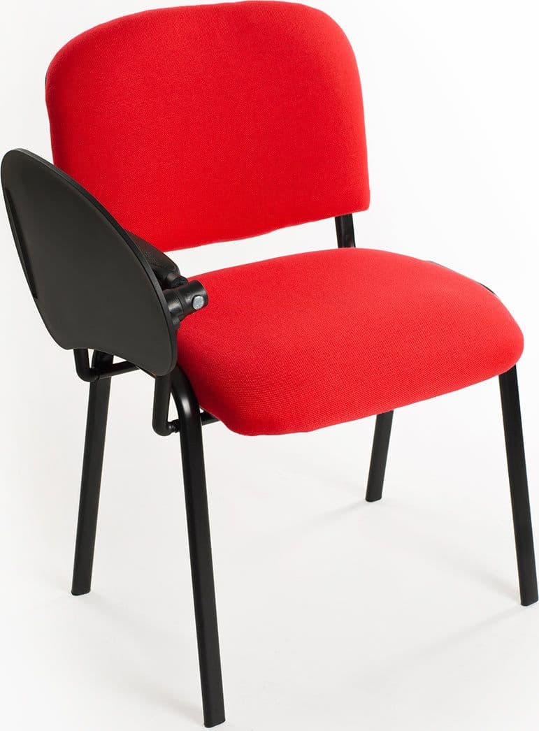 Set di 6 sedie Impilabili in Tessuto Rosso con Ribaltina scrittoio tavoletta per studio sala conferenza convegni in Sedie per sale riunioni CarrelloDigitale.it - Seclì, commercioVirtuoso.it