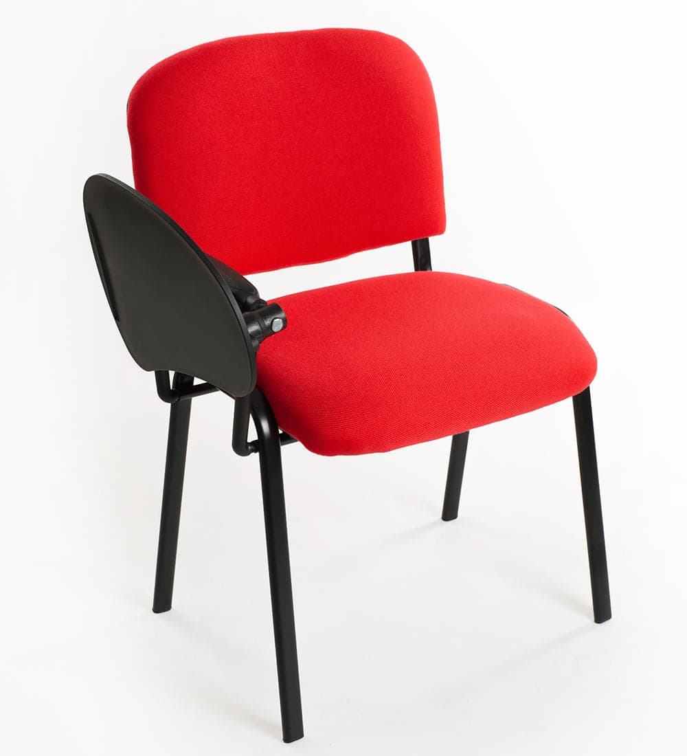 Set di 6 sedie Impilabili in Tessuto Rosso con Ribaltina scrittoio tavoletta per studio sala conferenza convegni in Sedie per sale riunioni CarrelloDigitale.it - Seclì, commercioVirtuoso.it