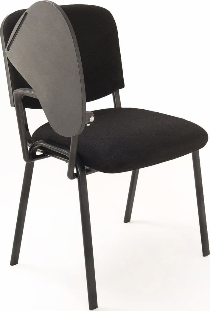 Set di 6 sedie Impilabili in Tessuto Nero con Ribaltina scrittoio tavoletta per studio sala conferenza convegni in Sedie per sale riunioni CarrelloDigitale.it - Seclì, commercioVirtuoso.it
