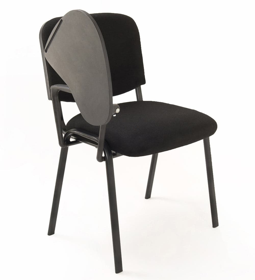 Set di 6 sedie Impilabili in Tessuto Nero con Ribaltina scrittoio tavoletta per studio sala conferenza convegni in Sedie per sale riunioni CarrelloDigitale.it - Seclì, commercioVirtuoso.it