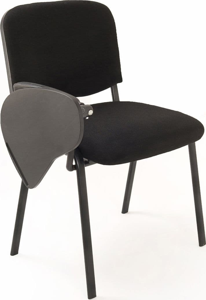 Set di 6 sedie Impilabili in Tessuto Nero con Ribaltina scrittoio tavoletta per studio sala conferenza convegni in Sedie per sale riunioni CarrelloDigitale.it - Seclì, commercioVirtuoso.it