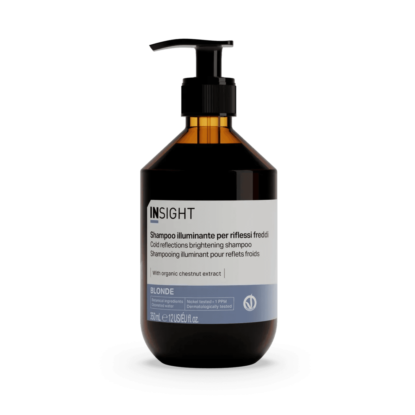 Shampoo Illuminante Riflessi Freddi Insight Blonde – Antigiallo Professionale per Capelli Biondi e Decolorati, Idratante e Illuminante con Estratto di Castagna