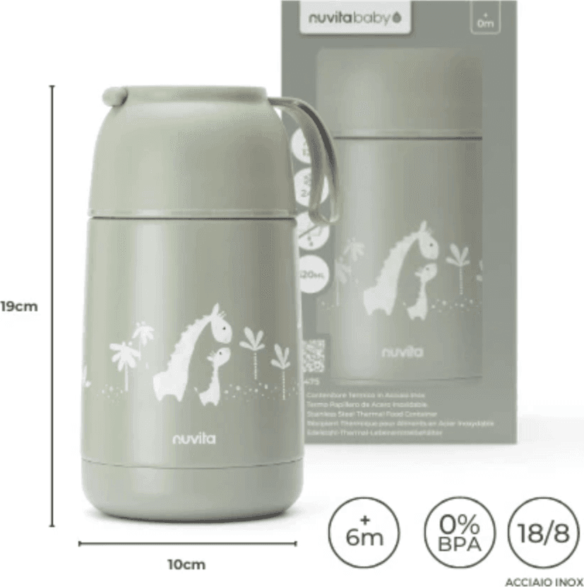 Contenitore termico per alimenti in acciaio da 620ml Nuvita in Contenitori porta cibo La Casa Del Bebè - Napoli, commercioVirtuoso.it