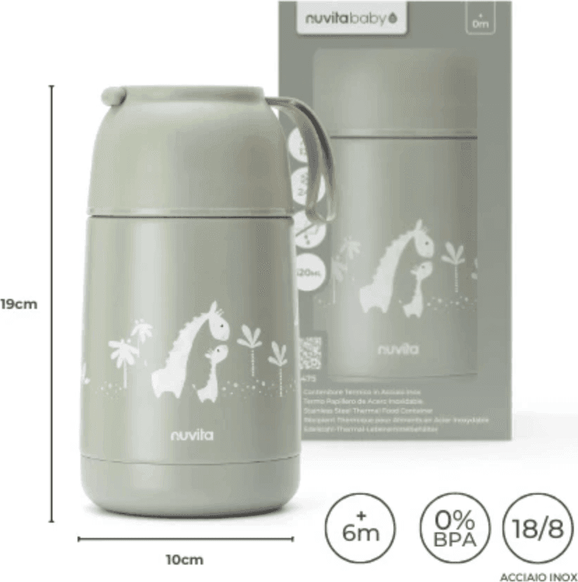 Contenitore termico per alimenti in acciaio da 620ml Nuvita in Contenitori porta cibo La Casa Del Bebè - Napoli, commercioVirtuoso.it