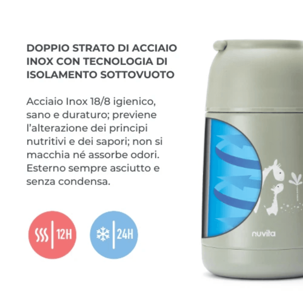 Contenitore termico per alimenti in acciaio da 620ml Nuvita in Contenitori porta cibo La Casa Del Bebè - Napoli, commercioVirtuoso.it