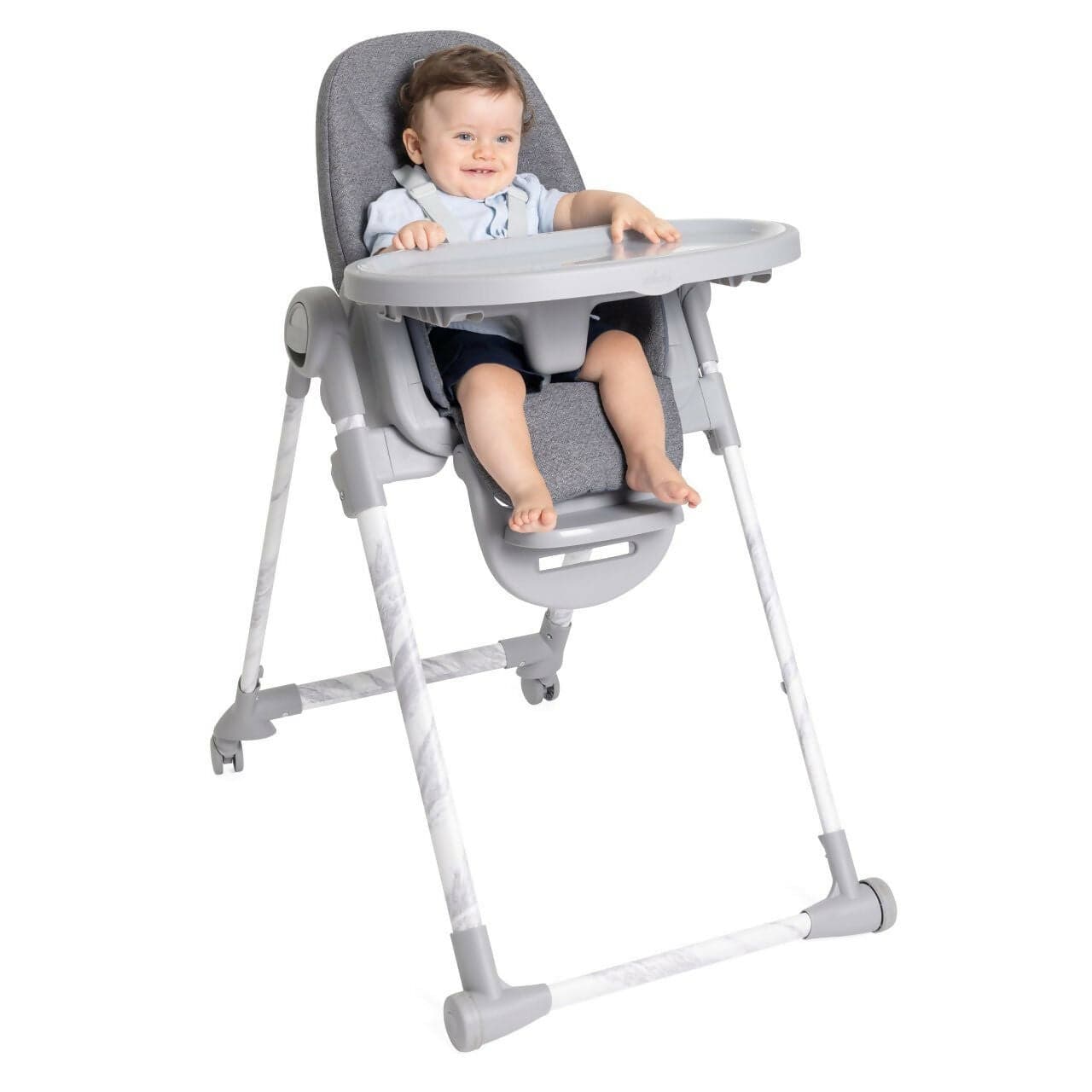CHICCO Polly Armonia Seggiolone Evolutivo Pappa per Bambini da 0 Mesi a 40 kg, Seggiolone Reclinabile a Sdraietta con Altezza e Poggiapiedi Regolabili, 4 Ruote, Chiusura Compatta, grigio scuro, colore CARRARA in Seggioloni Sanitaria Gioia del Bimbo - Villa San Giovanni, commercioVirtuoso.it