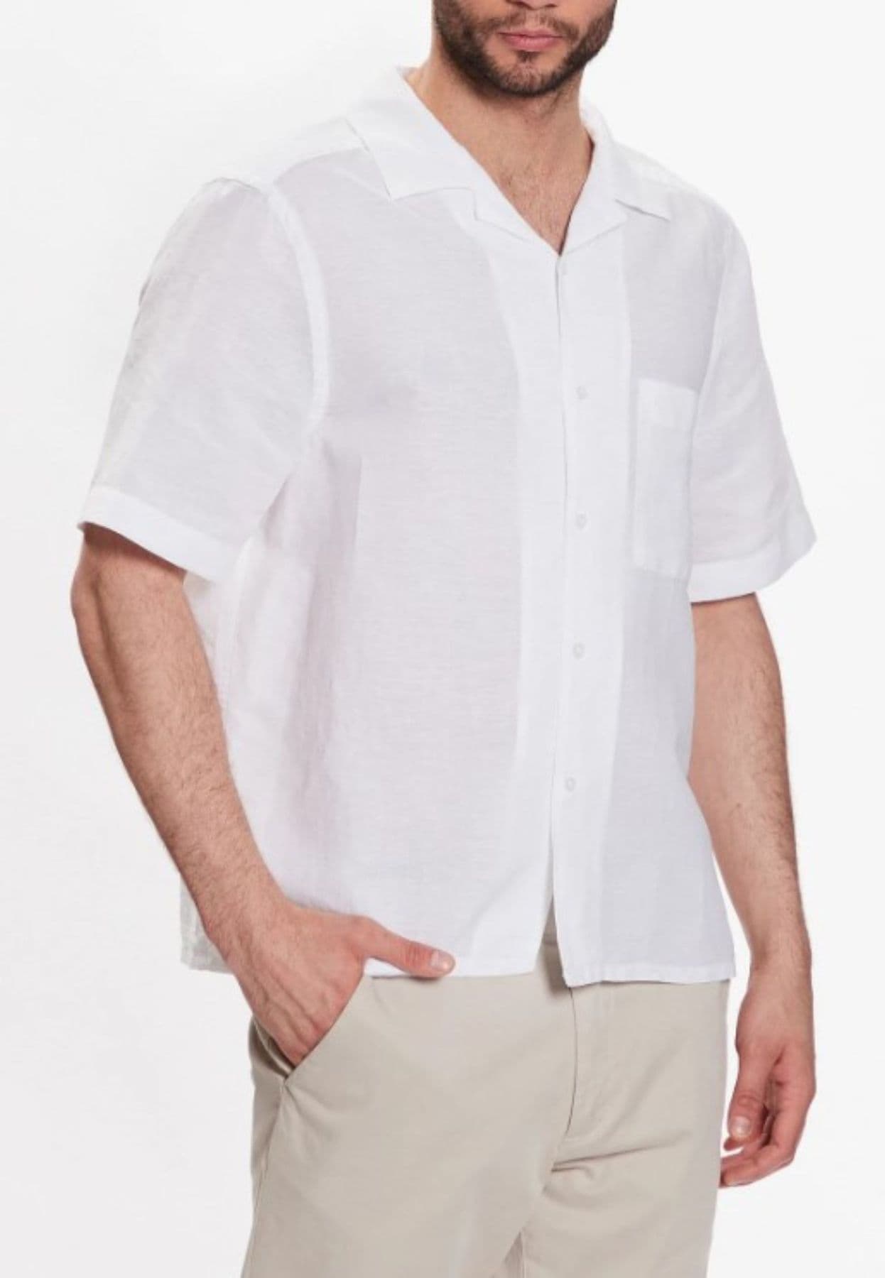 calvin klein CAMICIA LINEN COTTON CUBAN SS SHIRT da uomo in Camicie casual Drestige - Casamassima, commercioVirtuoso.it
