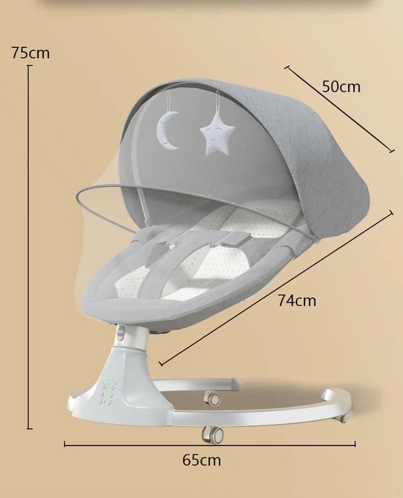 Sdraietta neonato sedia a dondolo Grigio Musica Bluetooth e telecomando con zanzariera multifunzionale in Sdraiette e dondolini Tech Service - Melito di Napoli, commercioVirtuoso.it