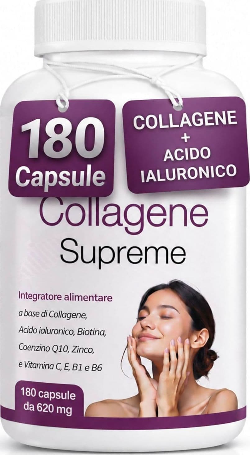 Collagene idrolizzato - Collagene e Acido ialuronico con Biotina Vitamina C e Q10 | Integratore Anti Age per Pelle Capelli Unghie e Articolazioni | Alta Concentrazione | 180 Capsule in Collagene Antonio D’Auria, commercioVirtuoso.it