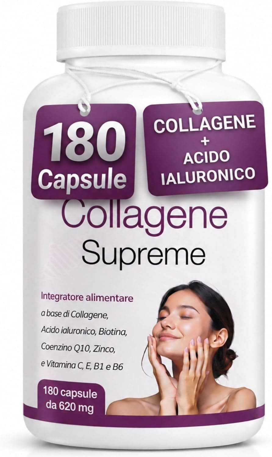Collagene idrolizzato - Collagene e Acido ialuronico con Biotina Vitamina C e Q10 | Integratore Anti Age per Pelle Capelli Unghie e Articolazioni | Alta Concentrazione | 180 Capsule in Collagene Antonio D’Auria, commercioVirtuoso.it