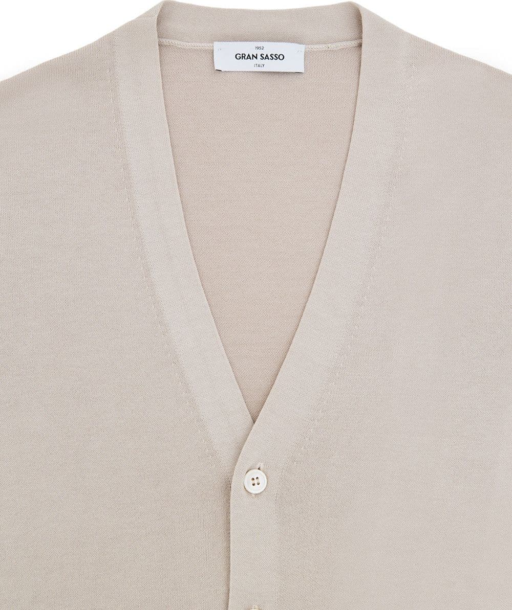 Gran Sasso Maglione Cardigan in Cotone Beige da uomo in Cardigan Drestige - Casamassima, commercioVirtuoso.it