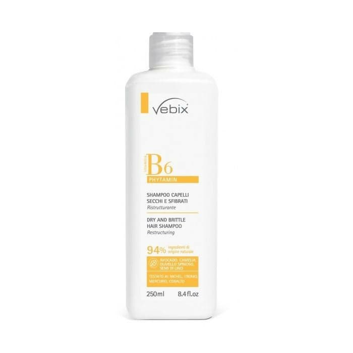 vebix b6 phytamin shampoo capelli secchi e sfibrati ristrutturante 94% ingredienti naturali avocado camelia olivello spinoso semi di lino 250 ml in Shampoo Farmacia Centrale M.le Iadevaia - Maddaloni, commercioVirtuoso.it