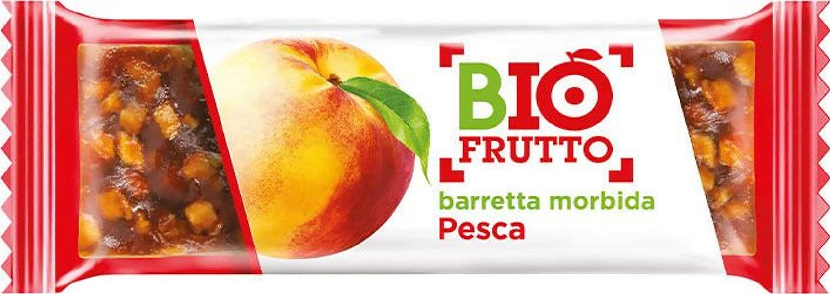 Barretta morbida di frutta - Biofrutto pesca biologica 30g senza zucchero solo frutta