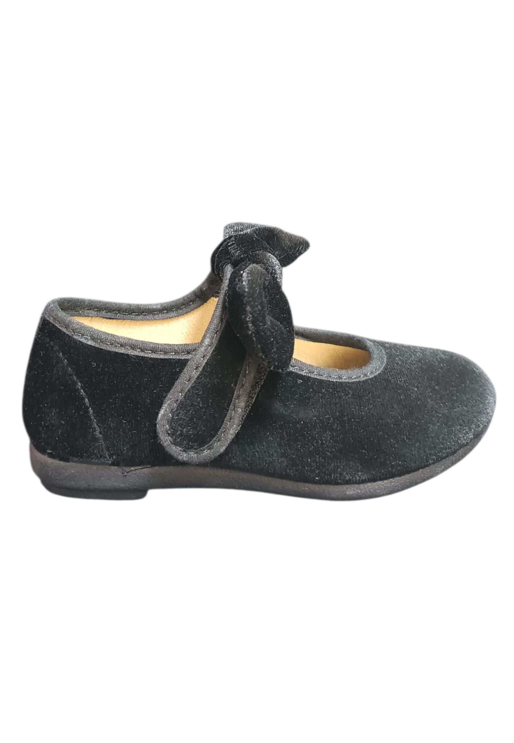VUL-LADI Candy Ballerine Bambine Ragazze Nero | Taglia 22-37 | Velluto Fiocco Velcro | Scarpetteria Gica - 6