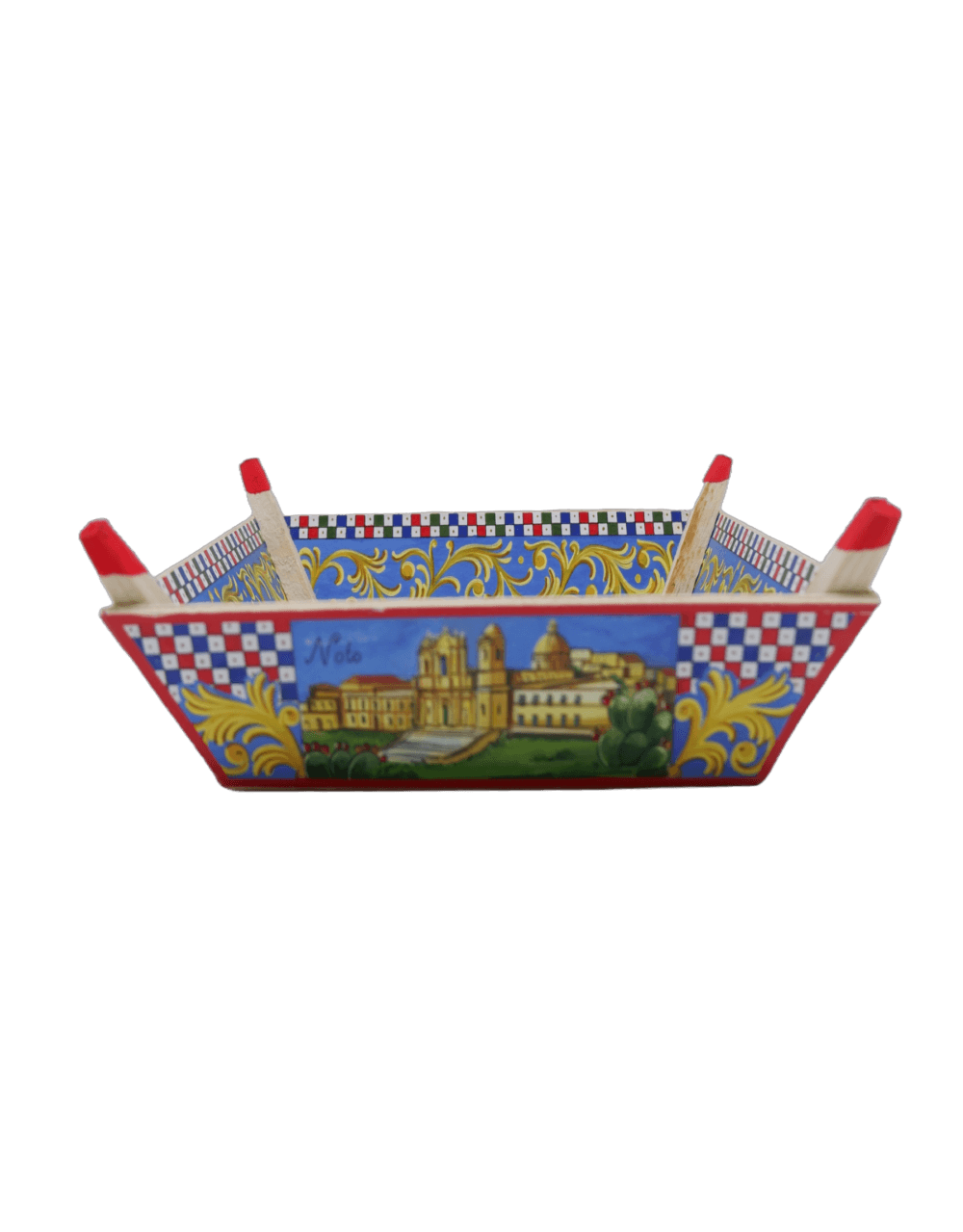 Vassoio Svuotatasche Dipinto a Mano in Legno Siciliano per Oggetti in Organizer e svuotatasche da comò Tesori Di Sicilia - Nicosia, commercioVirtuoso.it