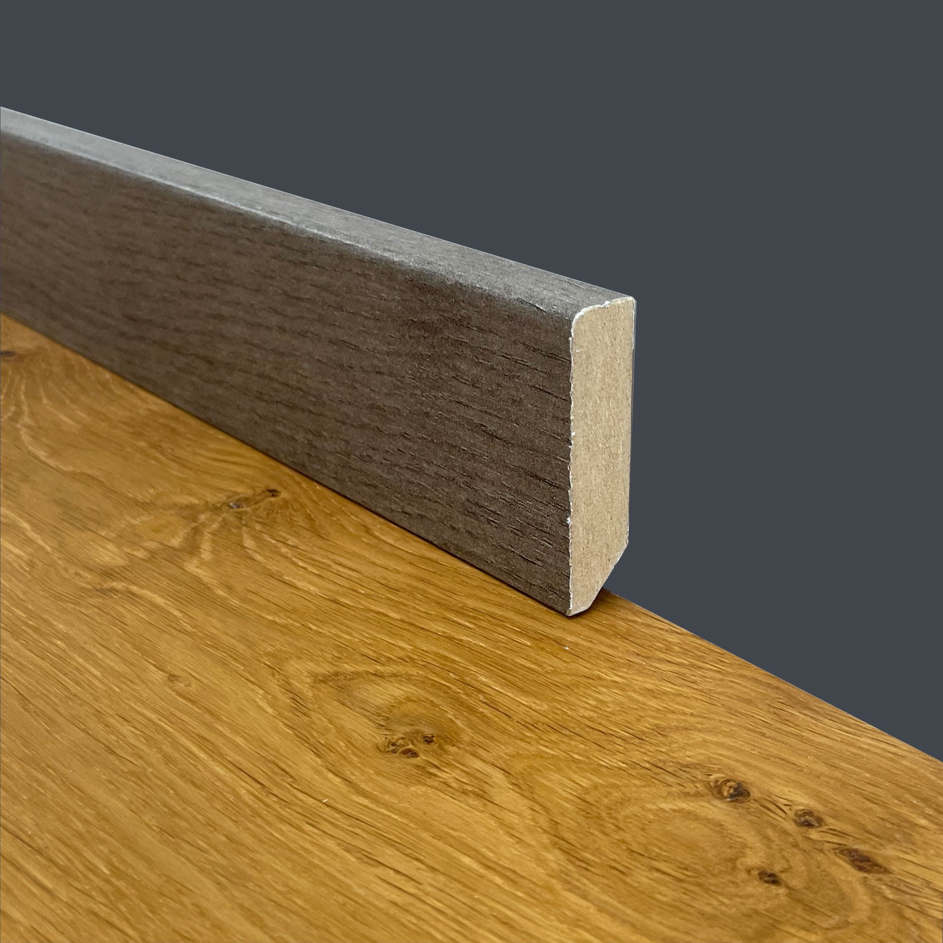 €1,29ml * MEGA STOCK AL METRO * BATTISCOPA Taglio Quadro in Fibra di legno 60x15 GRIGIO OMBRA INDUSTRIAL (prezzo al metro)