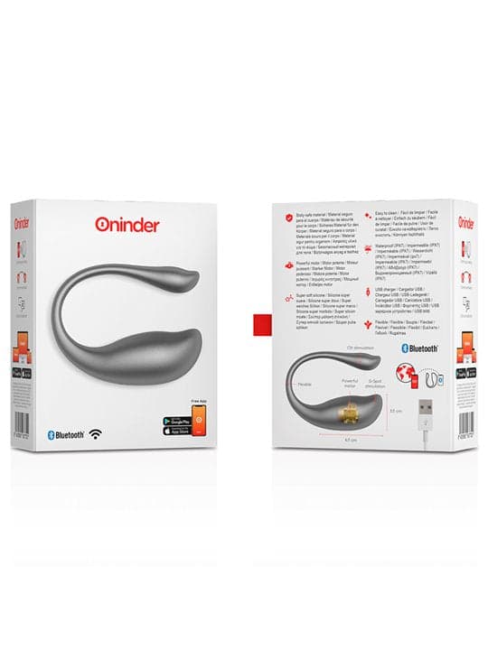 Oninder Nairobi uovo vibrante nero app bluetooth IPX7 ricaricabile silicone 55dB in prodotto Erosdom - Palmi, commercioVirtuoso.it
