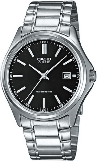 Orologio Casio per uomo, MTP-1183A-1A, quadrante nero con datario, movimento al quarzo, impermeabile